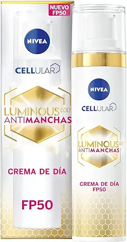 NIVEA Cellular LUMINOUS 630 Antimanchas Crema de Día FP50 Fluido Triple Protección (1 x 40 ml), Cuidado Facial con ácido Hialurónico, Crema Antimanchas Facial con FP50  
