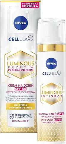 NIVEA Cellular LUMINOUS 630® - Crema de día Antimanchas (40 ml), Hidratante con SPF 50, Crema de día para una piel Uniforme  