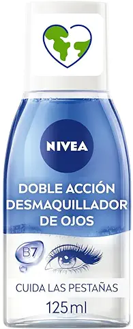 NIVEA Desmaquillador de Ojos Doble Acción (1 x 125 ml), Líquido Desmaquillante para el Contorno de ojos Sensible, Limpieza Facial Rápida y Suave  