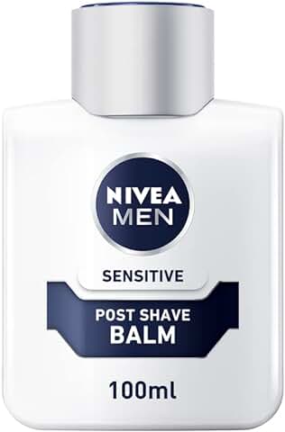 NIVEA MEN Sensitive Bálsamo para Después del Afeitado sin Alcohol, Bálsamo para Después del Afeitado para Hombres  