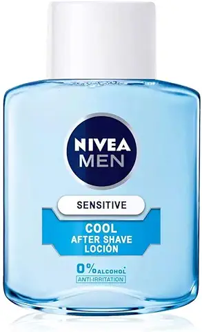 NIVEA MEN Sensitive Cool Loción After Shave (1 x 100 ml), con 0% Alcohol para Calmar la Irritación, Loción Calmante para el Cuidado de la piel Sensible  