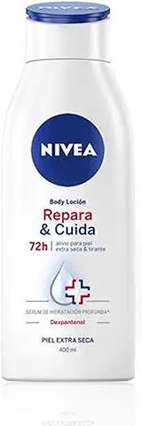 NIVEA Repara & Cuida Body Loción (1 x 400 ml), Loción Corporal para el Cuidado de la piel muy seca y Sensible, 72 h de Alivio, Crema Hidratante con Sérum y Dexpantenol  