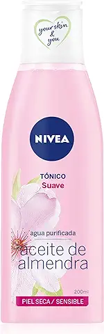 NIVEA Tónico Facial Suave (1 x 200 ml), Tónico Refrescante para piel seca y Sensible, Tónico Hidratante con Aceite de Almendras para Limpiar y Reequilibrar la piel  