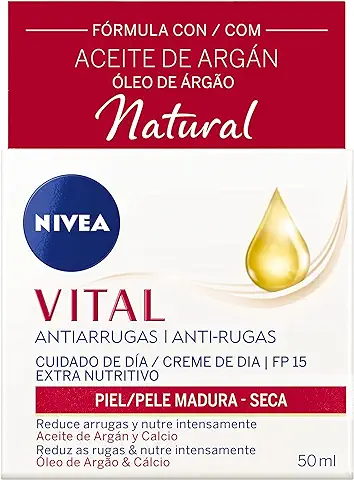 NIVEA VITAL Calcio Cuidado de Día Extra Nutritivo (1 x 50 ml), Crema Antiedad de Cuidado Facial, Crema Antiarrugas para dar Vitalidad y Luminosidad a la piel Madura  