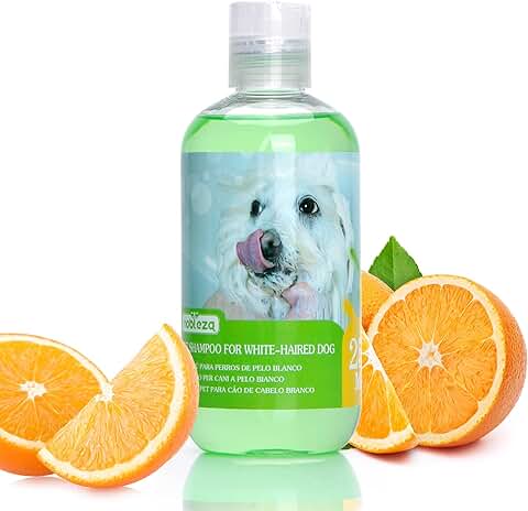 Nobleza Champú para Perros Blancos -Eliminar Las Manchas sin Lejía ni Peróxido, Champu Perros Pelo Blanco con Fragancia de Naranja, Champú para Bichón, Maltés y Samoyedo 250 ml  