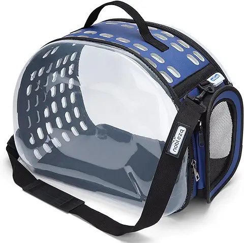 Nobleza Transportin Gato Perro Conejos, Bolsa de Transporte para Perros Gatos con Mango, Correa de Hombro - Dos Colores, Transpirable Plegable Viaje Coche Portátil en Tren, Coche, Avión 42*32*29cm  