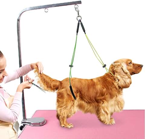 NON Mesa de Aseo para Mascotas Cuerda Ajustable para El Cuidado de Mascotas Cuello con Correa Y Soporte para Haunch Juego de Bucle para Aseo de Perros para Perros Pequeños/Medianos  