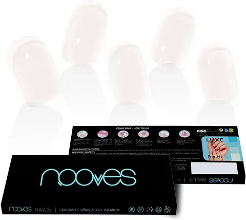 NOOVES NAILS Láminas de Uñas de Gel Precurado Premium - Crystal Glass - Transparente | Tiras De Uñas De Gel Semicurado| Pegatinas Uñas Semipermanente en Gel| Gel Nail Stickers| Uñas de gel Pegatinas  
