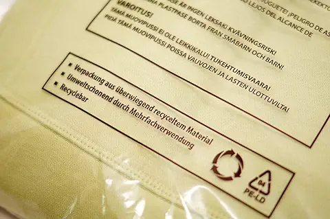 Nordwerk ECOBags - Bolsas de Plástico Reciclado (100 Unidades) Envoltorio Textil en Varios Tamaños, 300 x 410 + 50 m, Transparente  