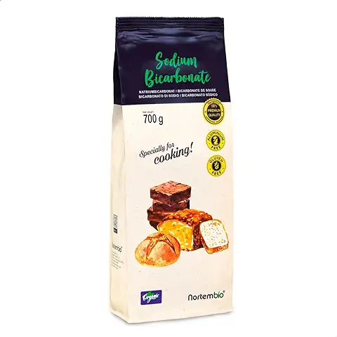 Nortembio Bicarbonato de Sodio Alimenticio 700 g. Bicarbonato de Sodio Ecológico para Cocina y Repostería. Bicarbonato Sódico Sin Aluminio para Lavar Frutas y Verduras. E-Book con Recetas Incluido.  