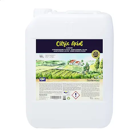 Nortembio Ácido Cítrico Ecológico 10 L. Cítrico Anhidro Líquido Concentrado. Insumo 100% Puro. Limpiador Multiusos. E-Book Incluido.  