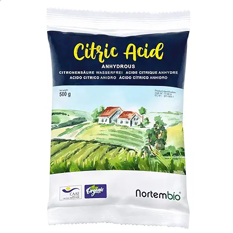Nortembio Ácido Cítrico Ecológico 500 g. Ácido Cítrico Anhidro en Polvo. Insumo 100% Puro. Limpiador Multiusos. E-Book Incluido.  