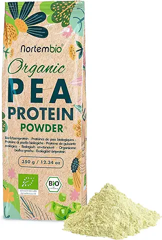 Nortembio Proteína de Guisante Ecológica 350 g. Origen 100% Natural. Proteína de Guisante Aislada sin Gluten, Vegana y sin OGM. Proteína de Guisante en Polvo para Deportistas Profesionales.  