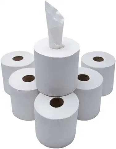 NP Centrefeed - Rollo Blanco | 120M-2PLY | Paquete Familiar de 6 | Limpieza y Limpieza | Rollo de Papel Higiénico Regular para el Hogar | Rollo Higiénico 100% Reciclado | Compatible con Dispensadores  