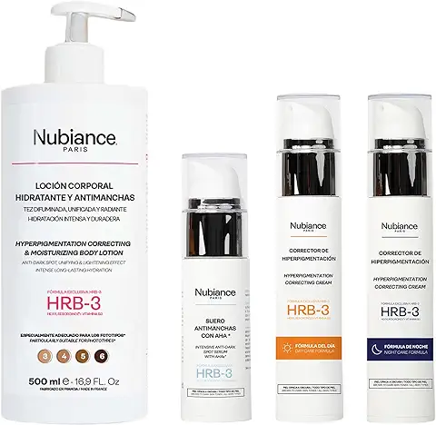 NUBIANCE - Tratamiento Completo Anti-Manchas Oscuras HRB3, Tratamientos Anti-Manchas Facial y Manos, Todos Nuestros Tratamientos Correctivos De Hiperpigmentación En Una Oferta Muy Ventajosa  