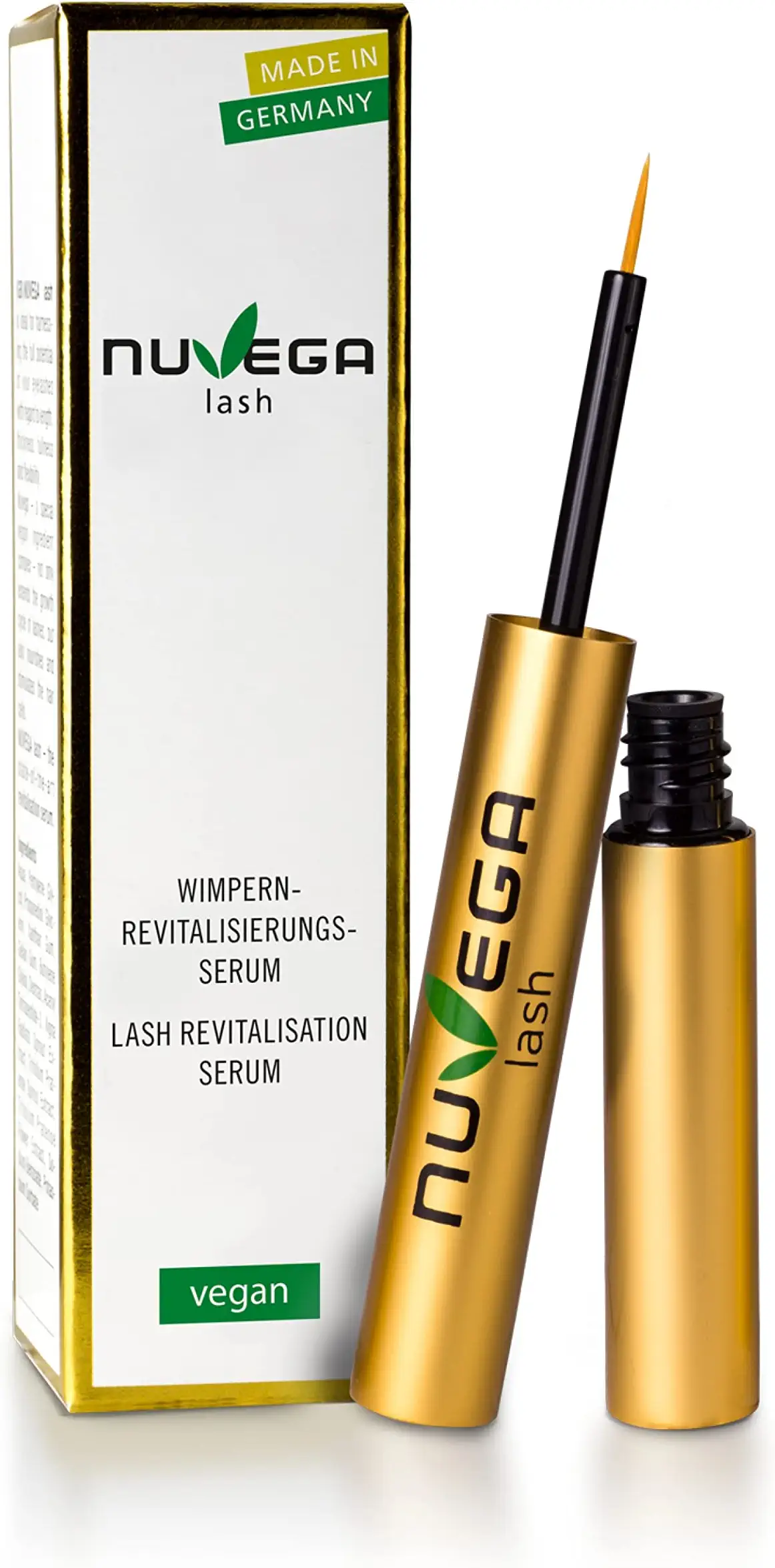Nuvega Lash - Serum Pestañas y Cejas para unas Pestañas Largas en Sólo 4-6 Semanas I Vegano I Serum para el Crecimiento de Pestañas I Crece Pestañas/Alargamiento I Made in Germany I 1ml  