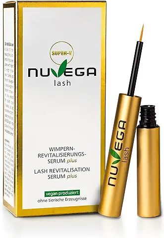 Nuvega Lash Super V - Serum Pestañas y Cejas para unas Pestañas Largas en Sólo 4-6 Semanas I Vegano I Serum para el Crecimiento de Pestañas I Crece Pestañas/Alargamiento I Made in Germany I 3ml  