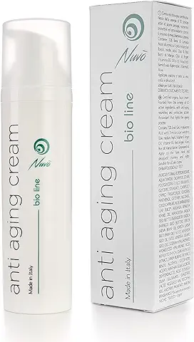 Nuvo' Crema Antiarrugas Mujer con 72% Baba de Caracol, ORGÁNICA CERTIFICADA, con Acido Hialuronico, Aceite de Semilla de Uva, Aloe, 75ml, Hidratante, Antiage, para Rostro y Escote, 100% Made in Italy  