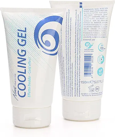 Nuvo' Crema Gel Refrescante para Piernas, Pies, y Tobillos Hinchados, Estimula la Circulación, EFECTO FRÍO, con Baba de Caracol, Mentol, Eucalipto y Extracto de Arándano, Made in Italy, 150ml  