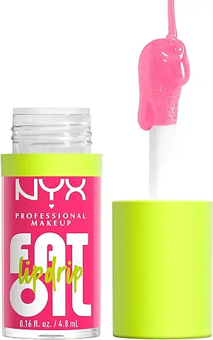 NYX Professional Makeup, Fat Oil Lip Drip, Aceite Labial, Hidratación 12H, con Aceite de Escualano, Frambuesa y Zarzamora, Tono: Missed Call  