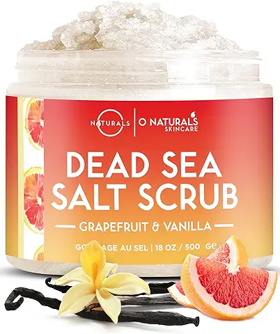 O Naturals Exfoliante Corporal Pomelo y Vainilla - Body Scrub Natural Sal del Mar Muerto Exfoliante Facial Limpieza Profunda de Cara Cuerpo Exfoliante Pies Exfoliante Capilar Trata Piel Grasa AcnŽ  