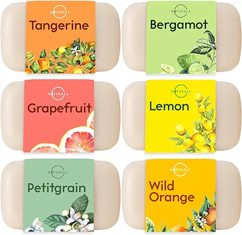 O Naturals Jabones Naturales Aroma Cítricos con Coco y Vitamina C - Jabon Facial o Corporal Organico Jabon de Manos Vegano Jabones para Regalar 6 Pastilla Jabon Arom‡tico Ecol—gico Artesanal  