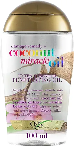 OGX Miracle Oil, Aceite de Coco Penetrante para Cabellos Dañados , Reparador y Extra Fuerte , 100 ml  