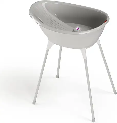 OKBABY Kit Bella Bañera más Soporte - Perfecto para la hora del Baño Desde 0-12 Meses - Gris  