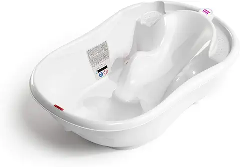 OKBABY Onda - Bañera con Diseño Ergonómico - para Bebés de 0 a 12 Meses - Blanco  