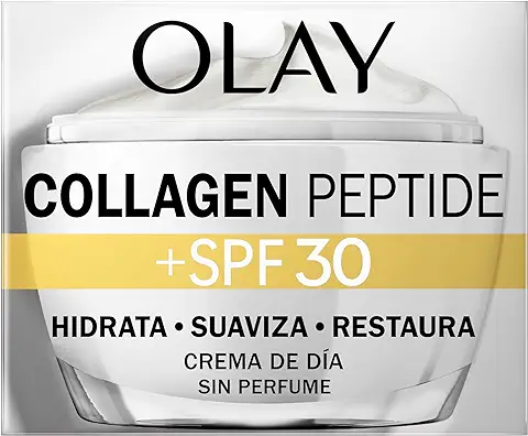 Olay Collagen Peptide24 Crema Facial De Día Con Péptido De Colágeno Y Vitamina B3 + Protección SPF 30, 50 ml  