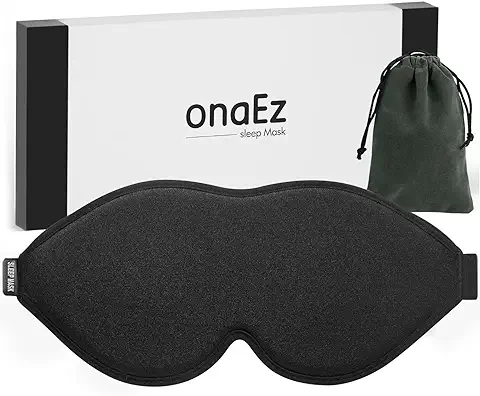 OnaEz Antifaz para Dormir, Diseño de Puente Nasal Alto en 3D, Antifaces para Dormir 100% Seda Que Bloquea la Luz, Máscara para Dormir Suave y Cómodo para Hombres y Mujeres, Incluida Bolsa de Viaje  
