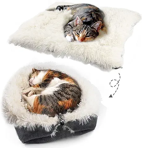 Onebarleycorn Cama Gato, Cama para Gatos Camas Pequeño Camitas Antiestres Cojín Gato Cuna de Gato Cojines Gato (Lavables)  