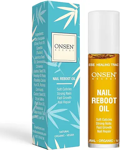 Onsen Nail Reboot Oil - Japanese Natural Healing Minerals Cuticle Oil for Nails | Repairs, Softens and Beautifies - Nail and Cuticle Repair Oil with Visible Results (1 Count / 10 ml)  