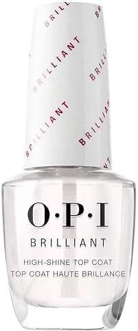 OPI Nail Polish, Capa Base Natural y Esmalte de Uñas Natural, Efecto Salón, Protección para las Uñas, Resultados Duraderos, Brilliant Capa Superior, 15 ml  