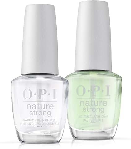 OPI Nature Strong | Laca Vegana | Esmalte de Uñas de Origen Natural| Pack Duo Base + Top Coat (15ml)  