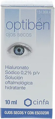 Optiben Cinfa Solución Oftalmológica Hidratante para Ojos Secos y con Picor, 10 ml  