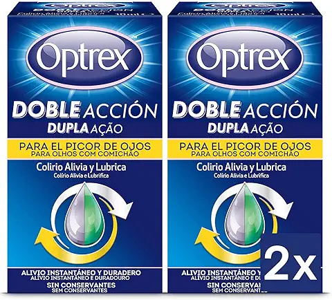 Optrex Colirio Multidosis Doble Acción para Picor de Ojos - 10ml x2  