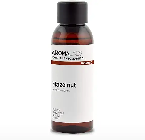 ORGÁNICO - Aceite vegetal AVELLANA - 50mL - 100% Puro, Natural, Prensado en frío y Certificado AB - AROMA LABS (Marca Francesa)