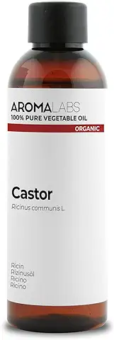 ORGÁNICO - Aceite Vegetal RICINO - 100mL - 100% Puro, Natural, Prensado en Frío y Certificado Cosmos - AROMA LABS (Marca Francesa)  