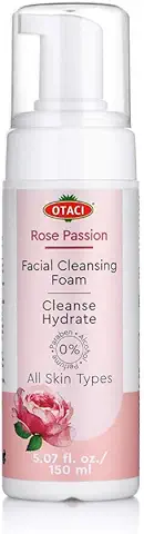 OTACI Espuma Limpiadora Suave para Piel Sensible y Todo Tipo de Piel, con Rosa Damascena y Extracto de Aloe Vera Orgánico, Naturalmente Vegana  