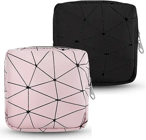Ouligay 2 Unidades de Tampón para Tampón, Almacenamiento con Cremallera, Compresas Sanitarias, Bolsa de Almacenamiento para Periodos, Compresas Sanitarias, Bolsas para Mujeres y Niñas, Organizador  