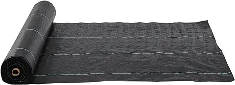 Outsunny Malla Antimaleza 2x100 m Rollo de Malla Antimaleza 60 G/m² para Control de Malezas y Malas Hierbas de Jardín Patio y Terraza Malla Geotextil Negro  