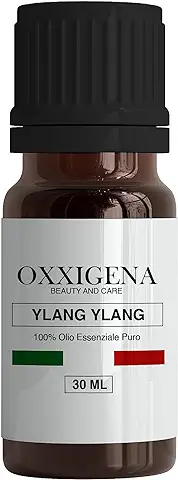 Oxxigena - Aceite Esencial de Ylang Ylang - 30 ml - Made in Italy - 100% Puro, Natural, Vegano, sin OMG - Ideal para Aromaterapia, Mezclas de Masaje  