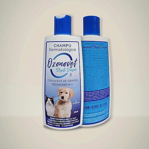 Ozonovet Septiderm CHAMPU | Champu Perros Piel Atopica Sensible - Champu Antialergico para Perros - 250 ml  