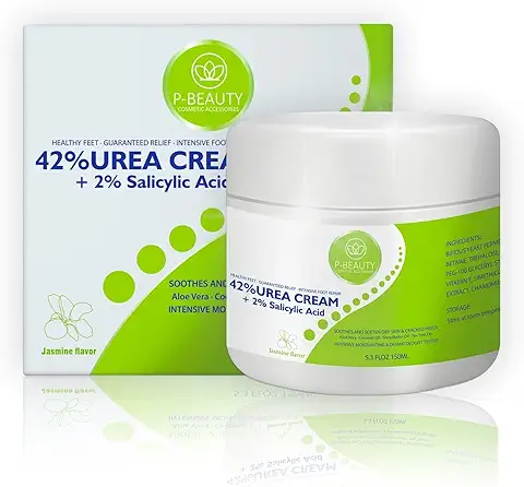 P-Beauty Crema 42% Urea | 2% Ácido Salicílico | 150g Crema para Pies y Eliminador de Callos | Aloe Vera y Aceite del Árbol del Té para Hidratar y Suavizar la piel en Profundidad  