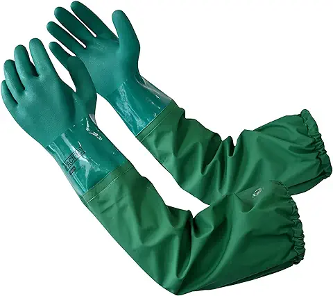 PACIFIC 60 cm Guantes Largos para Estanque, Guantes de Limpieza de Drenaje Impermeables de Brazo Completo, Heavy-Duty, Maquinaria, Industria, L/9  