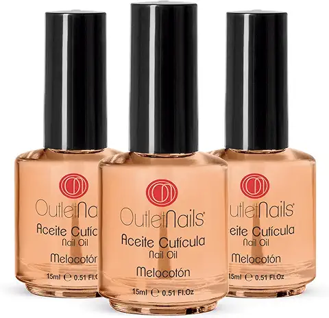 Pack de 3 Aceites de Cutícula 15ml | Fragancia Melocotón/Ideal para Uñas/Manicura Francesa  