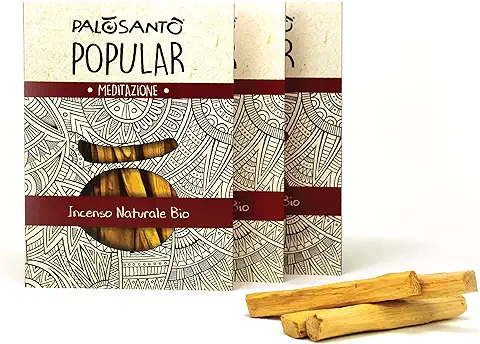 PALOSANTO - Incienso Natural Palo Santo Popular Ayabaca - 39 Palitos - Bursera Graveolens Premium de Perú - Incienso Palo Santo para Quemar, Yoga, Meditación - Producido de Forma Etica y Sostenible  