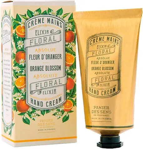 Panier des Sens - Crema de Manos para Piel Seca Flor de Naranjo - Crema de Manos Hidratante - Con Aceite de Oliva y Almendras - Cuidado de Manos Made in France - 96% Ingredientes Naturales - 75 ml  