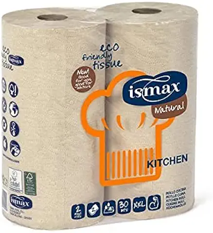 Papel Cocina Multiusos Eco Reciclados 380 Gr/uni - Rollo 2 Capas Bobina Absorbente Secamanos Ecologico EXTRA XXL - Caja de 6 Packs de 2 Rollos  